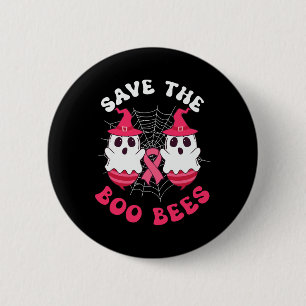 Save The Boo Bees Funny Halloween Breast Cancer Aw 6 Cm Round Badge