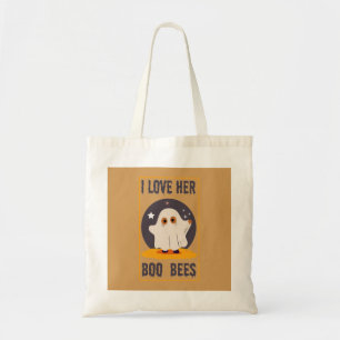 Save The boo bees - i love her boo bees Halloween Tote Bag