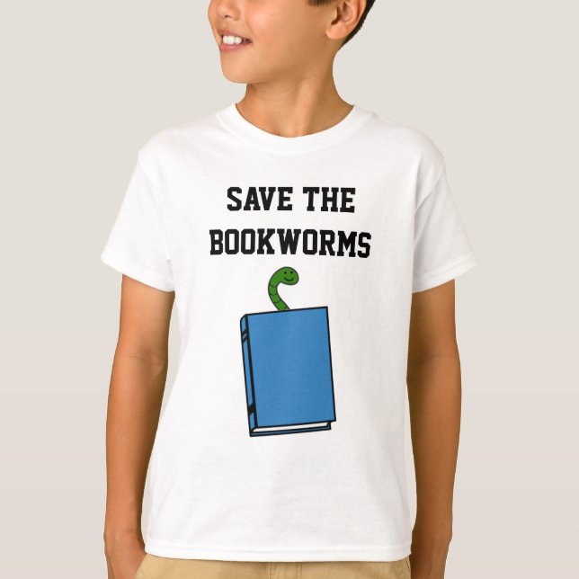 Save The Bookworms T-Shirt (Front)