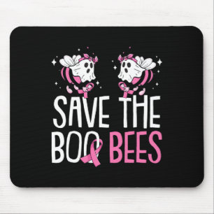 Save The Breast Cancer Awareness Boo Bees Hallowee Mouse Pad
