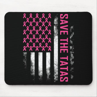 Save The Breast Cancer Awareness Usa Flag Pink Mouse Pad