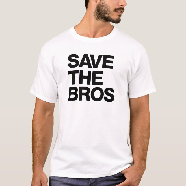 Save the Bros Organic Men's T - White T-Shirt (Front)