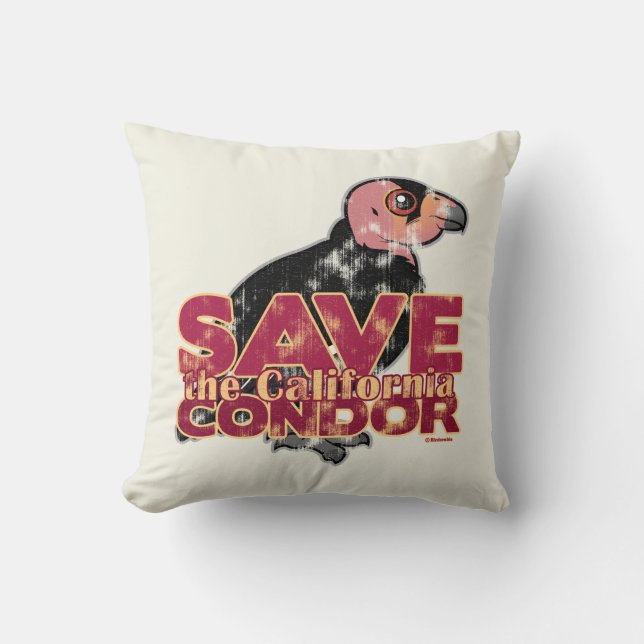 Save the California Condor Cushion (Front)