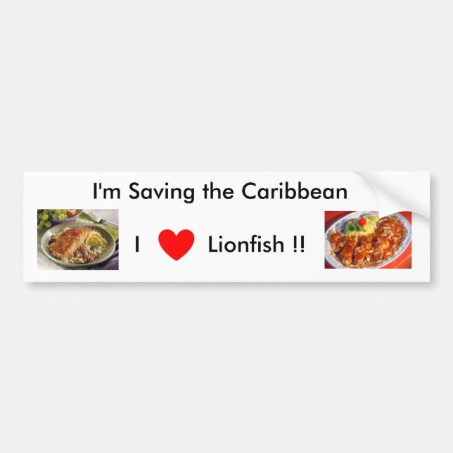 Save the Caribbean - Eat Lionfish Bumper Sticker (Front)