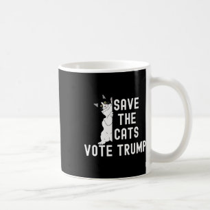 Save The Cats Vote Trump Funny Political Cat Humou Coffee Mug