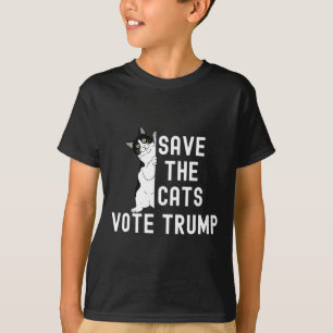 Save The Cats Vote Trump Funny Political Cat Humou T-Shirt