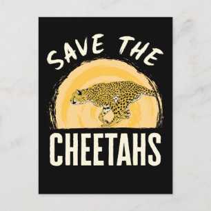 Save the Cheetahs Endangered Animal Postcard