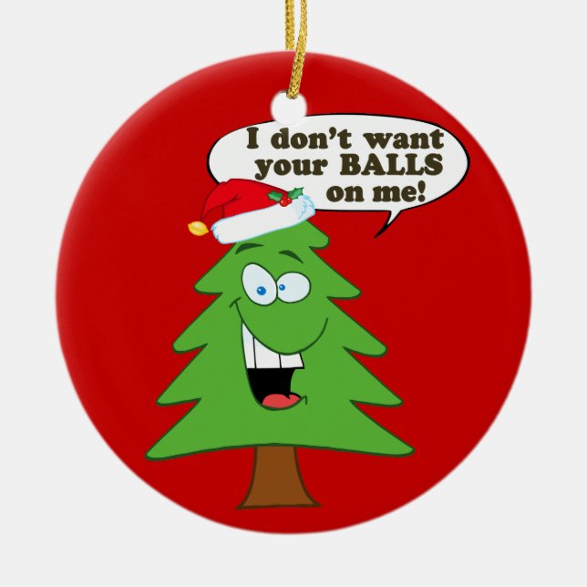 Save The Christmas Trees! Ceramic Tree Decoration (Front)