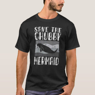 Save The Chubby Mermaid Save The Manatee Retro  3 T-Shirt