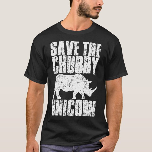 Save The Chubby Rhino Unicorn Tshirt (Front)