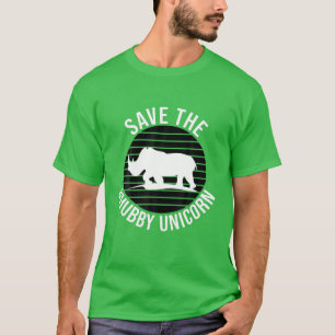 Save The Chubby Unicorn Funny Rhino Chibby Unicorn T-Shirt