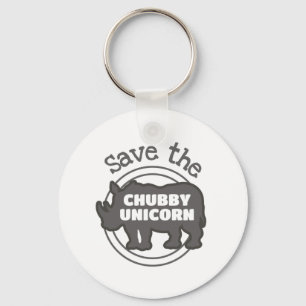 Save The Chubby Unicorn Gift Rhino Lover Gift Key Ring