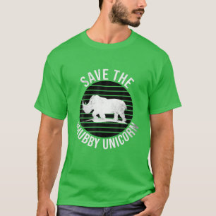 Save The Chubby Unicorn Vintage Funny Rhino Chibby T-Shirt