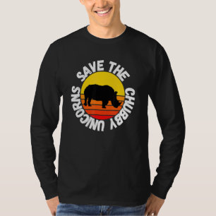 Save The Chubby Unicorns Colourful  Rhino Animal R T-Shirt