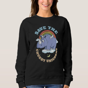 Save The Chubby Unicorns Cute Rhinoceros 3 Sweatshirt