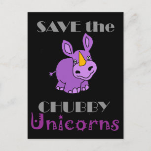 Save the Chubby Unicorns Fun Artwork Postcard