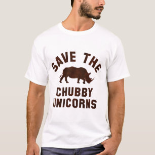 Save the Chubby Unicorns Funny Rhino Graph T-Shirt
