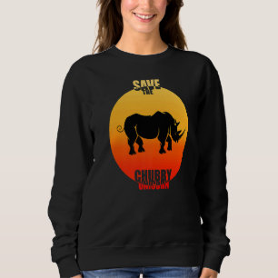 Save The Chubby Unicorns Retro I Vintage I Rhino Sweatshirt