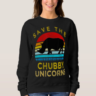 Save The Chubby Unicorns Retro Style Rhino 2 Sweatshirt