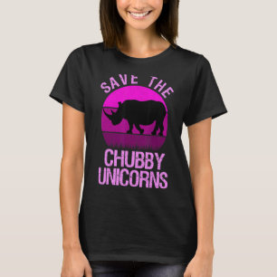 Save The Chubby Unicorns Retro Style Rhino 3 T-Shirt