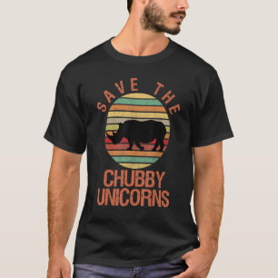Save The Chubby Unicorns Retro Style Rhino T-Shirt