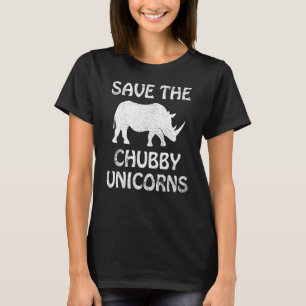 Save The Chubby Unicorns  Retro Vintage Rhino Unic T-Shirt