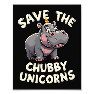 Save The Chubby Unicorns Rhino Animal Rights Photo Print