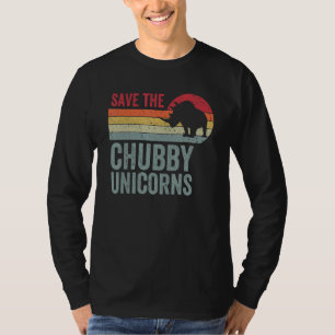 save the chubby unicorns rhino animal rights vinta T-Shirt