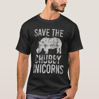 SAVE THE CHUBBY UNICORNS Rhino Men Women Vintage G T-Shirt