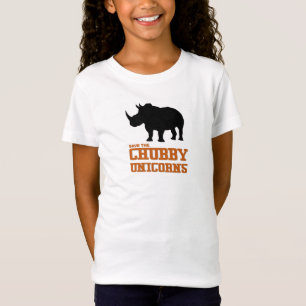 Save the Chubby Unicorns Rhino Retro Black Orange T-Shirt