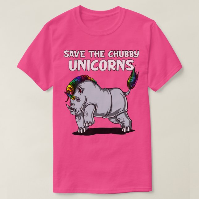 Save The Chubby Unicorns Rhino T-Shirt (Design Front)