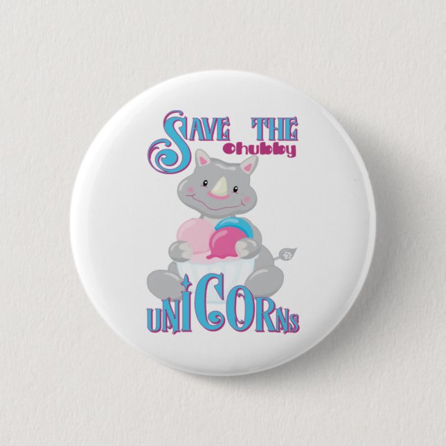 Save the Chubby Unicorns-RTLXg 6 Cm Round Badge (Front)