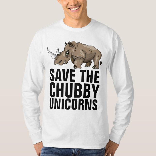SAVE THE CHUBBY UNICORNS T-Shirts Tees (Front)