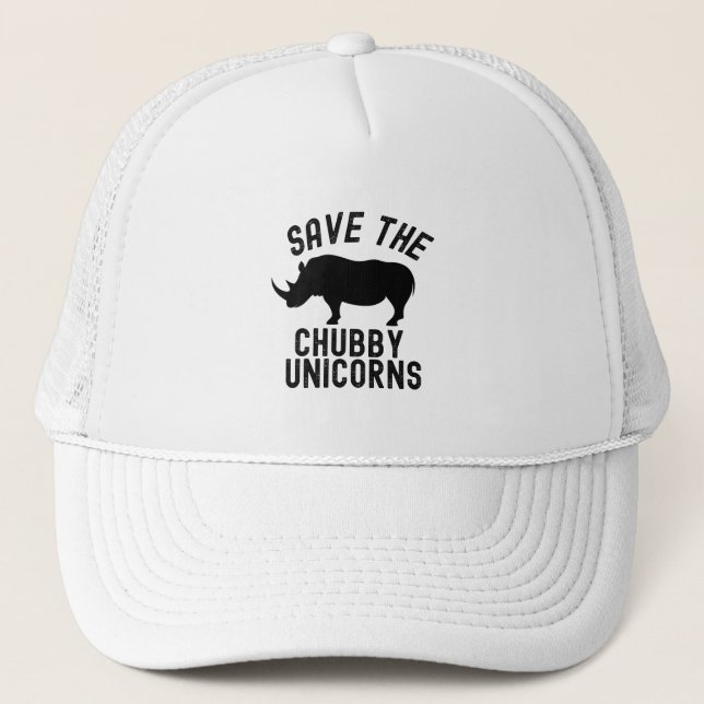 Save The Chubby Unicorns Trucker Hat (Front)
