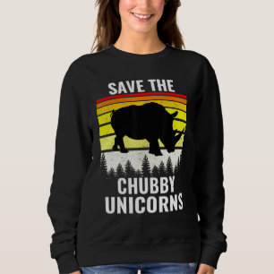 Save The Chubby Unicorns Vintage Colours Distresse Sweatshirt