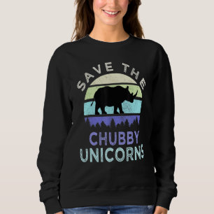 Save The Chubby Unicorns Vintage Colours Distresse Sweatshirt