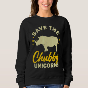 Save the Chubby Unicorns Vintage Funny Rhino Anima Sweatshirt