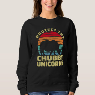Save The Chubby Unicorns Vintage Funny Rhino Anima Sweatshirt