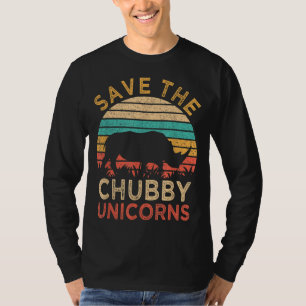 Save The Chubby Unicorns Vintage Funny Rhino Anima T-Shirt