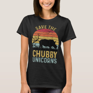 Save The Chubby Unicorns Vintage Funny Rhino Anima T-Shirt