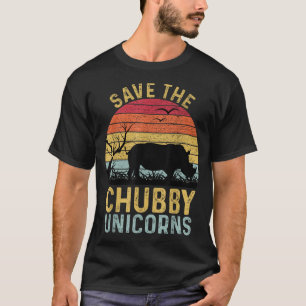 Save The Chubby Unicorns Vintage Funny Rhino Anima T-Shirt