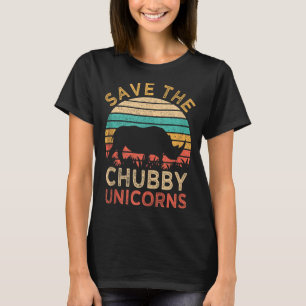 Save The Chubby Unicorns Vintage Funny Rhino Anima T-Shirt