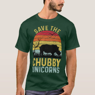 Save The Chubby Unicorns Vintage Funny Rhino T-Shirt