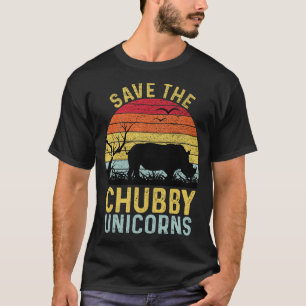 Save The Chubby Unicorns Vintage Funny Rhino T-Shirt