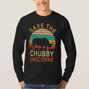 Save The Chubby Unicorns Vintage   Rhino Animal Ri T-Shirt