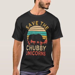 Save The Chubby Unicorns Vintage Rhino Animal Rig T-Shirt
