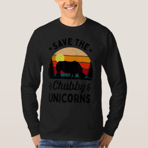 Save The Chubby Unicorns Vintage  Rhino Animal Rig T-Shirt