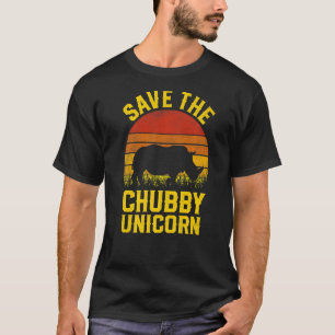 Save The Chubby Unicorns Vintage  Rhino Animal Rig T-Shirt