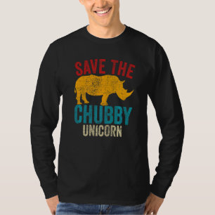 Save The Chubby Unicorns Vintage Rhino Animal Rig T-Shirt
