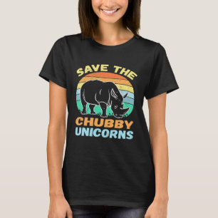 Save The Chubby Unicorns Vintage Rhino Animal Rig T-Shirt
